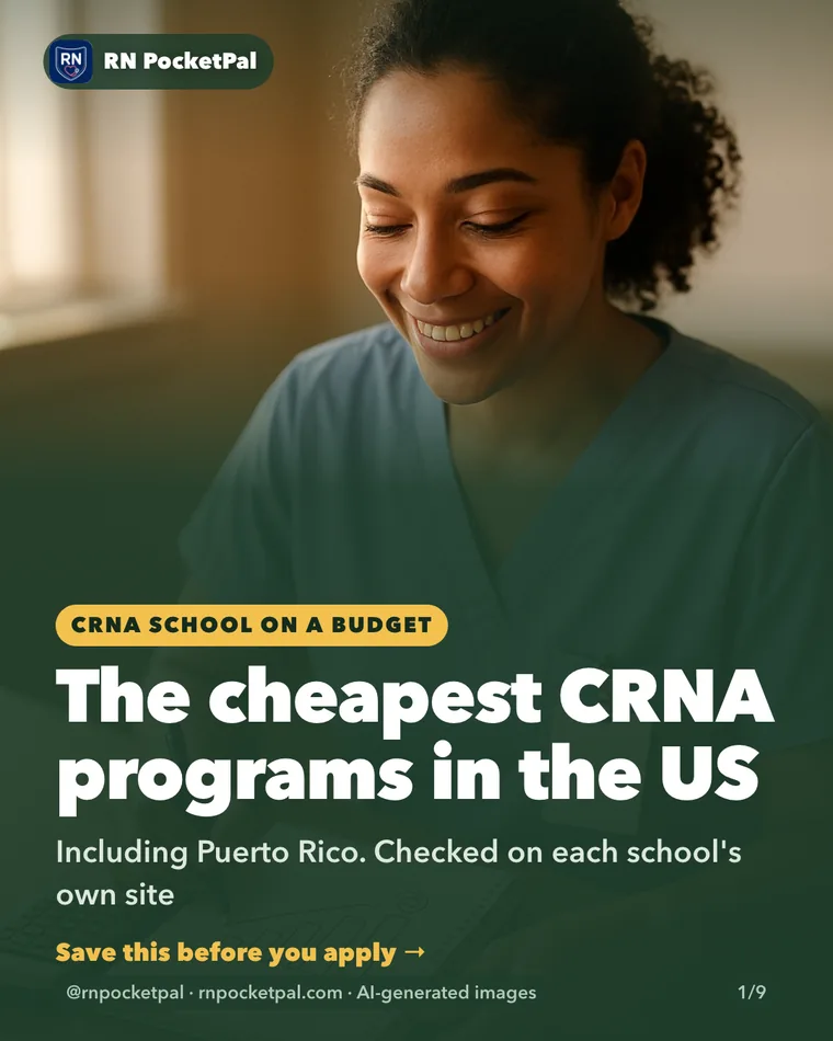 The cheapest CRNA programs in the US. Including Puerto Rico. Checked on each school's own site